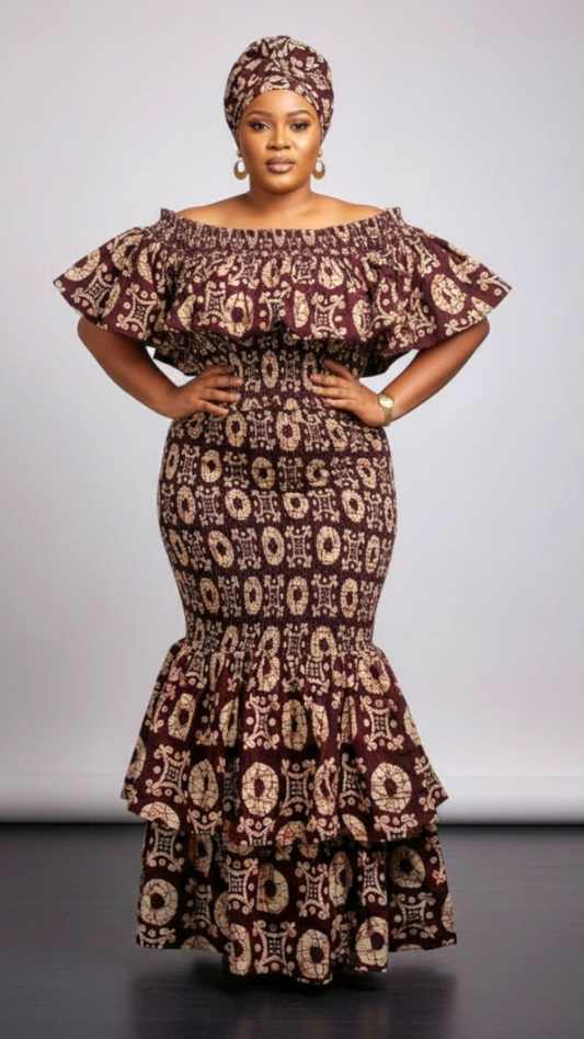 Smock Fit & Flare Skirt & Blouse Set